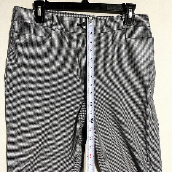 LOFT‎ Houndstooth Slim Ankle Pants Black White Check Trousers - Size 12T - Picture 6 of 11